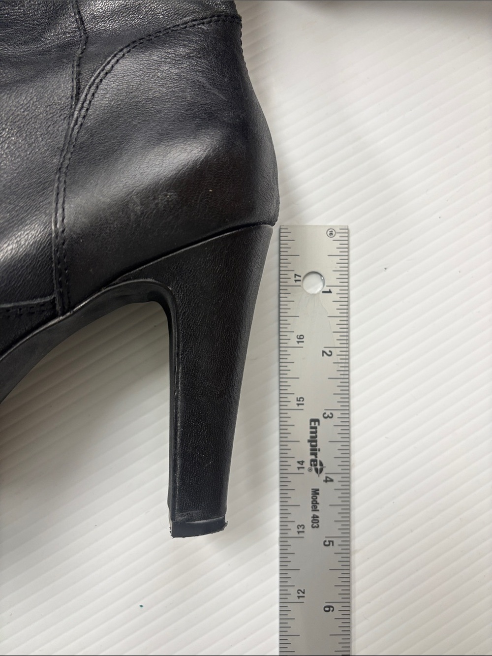 Jessica Simpson Black Leather High-Heel Knee Boots - Picture 7 of 12